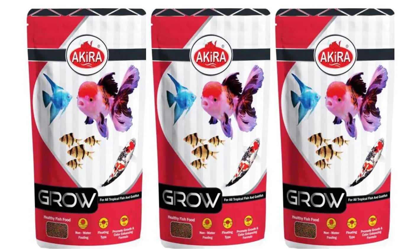 AKIRA Grow (Mixed) 100gm. (1+1+1) Combo Pack of 3. for All Kind of Fish,Protein:26% AKIRA