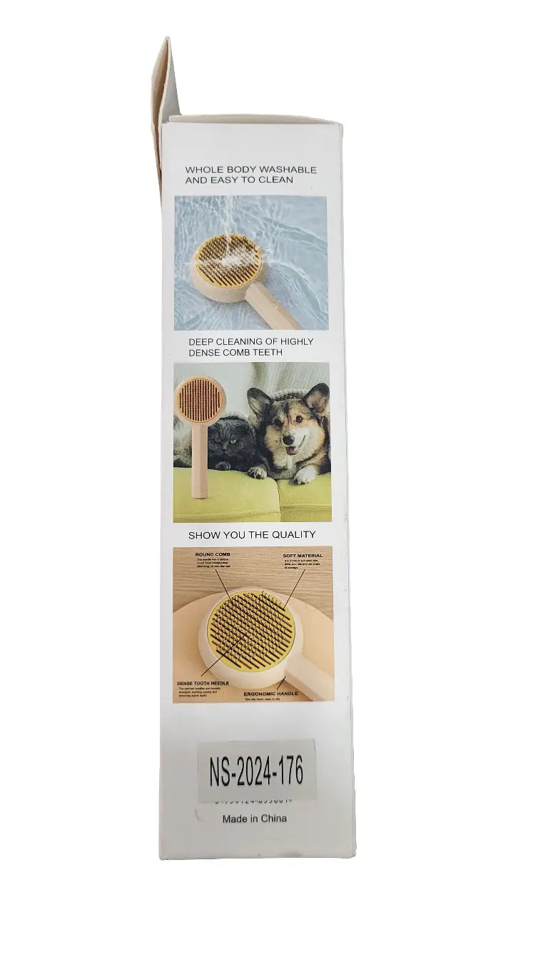 Adidog circular pin brush self cleaning Amanpetshop-