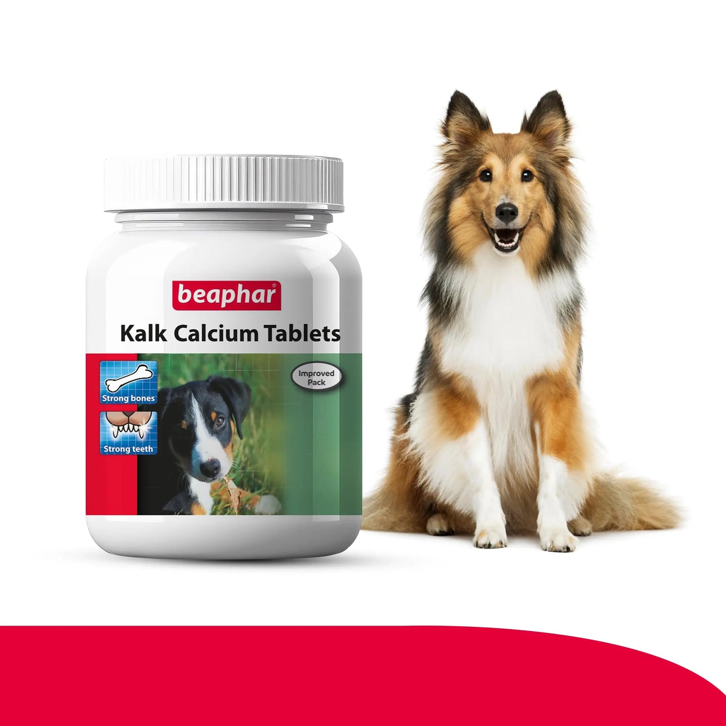 Beaphar Kalk Calcium 60 Tablets with Multivitamin Pet Supplement for Dog Strong Bones and Fast Growth (Pack of 2) Beaphar