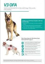 DC-Fly V3 OFA Omega 3 with EPA & DHA Mackerel and Sardine Fish Oil Highly PALATABLE Chicken Flavor Tablets (Pack of 2) with 1 PCS Nylon Dog Collar. generic