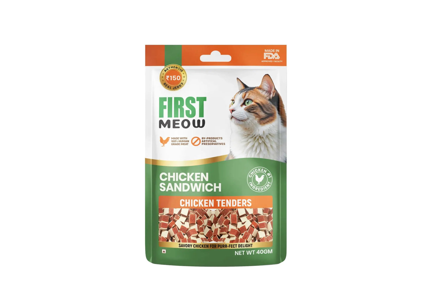 First Meow DogsNCats Cat Treats Combo Salmon Dice x1 & Chicken Sandwich x1 & Tuna Slice x1 Sold by DogsNCats First Meow