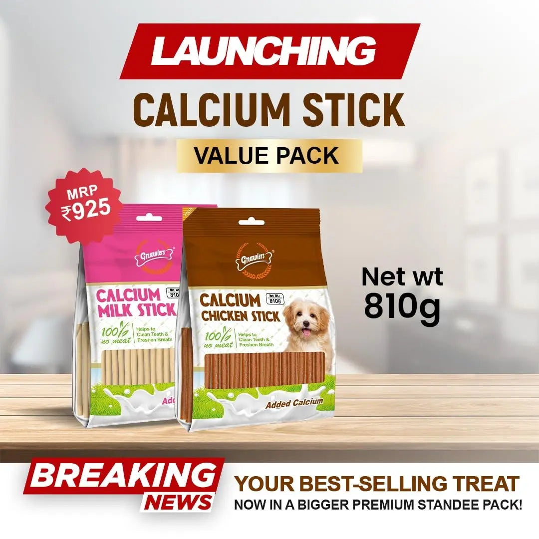 Gnawlers All Life Stages Calcium Milk Stick Dog Treat, Brown, 810g Exclusively by DogsNCats GNAWLERS