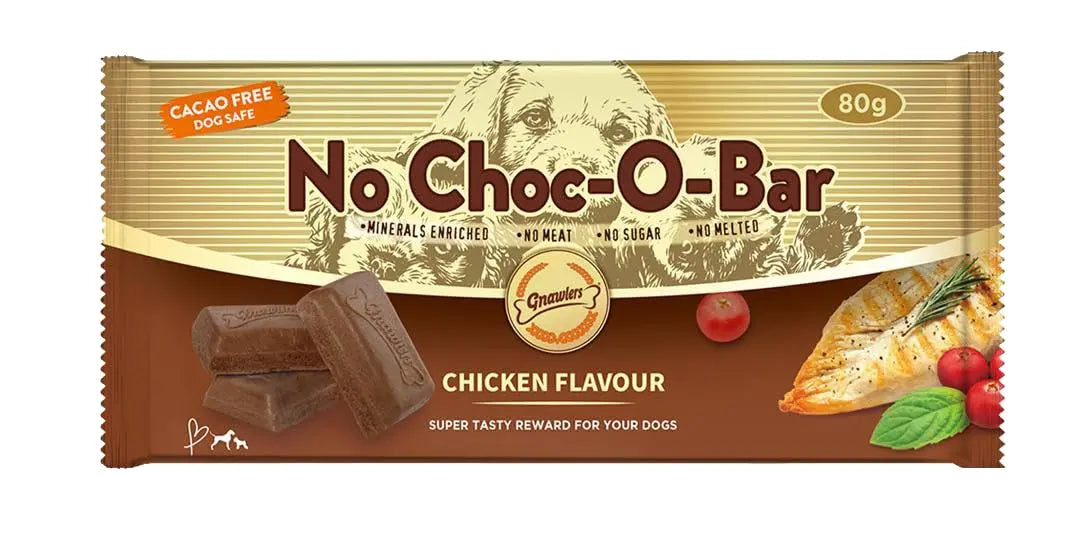 Gnawlers No Choco -O- Bar Dog Treats Chicken Flavour, Super Tasty Treats for Your Dog That is Chocolate & Coco Free, No Meat, No Sugar and Never Melts with 27 Bites (Pack of 3) by DogsNCats GNAWLERS