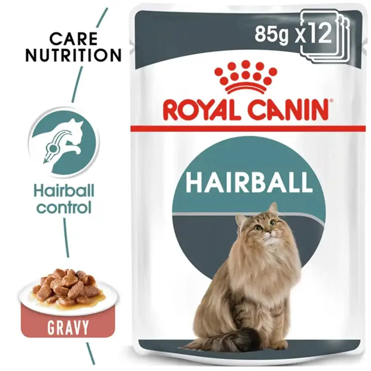 Royal Canin Hairball Care for Cats, Pack of 12 Sachet, Wet Food, Reduces Hairball Formation, Proven Results in 14 Days, Adult ROYAL CANIN