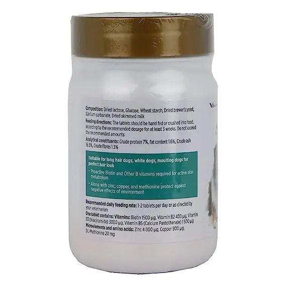 Vvaan Schobiz Natural Coat Regeneration & Healthy Skin 40 Tablets, Skin and Coat Recovery Formula for Long Hair Dogs, White Dogs, Moulting DogsWhite (SCH-40TB) VVAAN