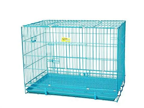 Adidog Metal Cage With Removable Tray For Dogs/Rabbit Blue 30 Inch Medium