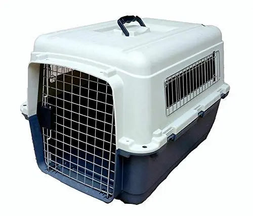 Adidog Plastic Flight Cage Iata Approved for Pets 24 Inch (Blue and White)