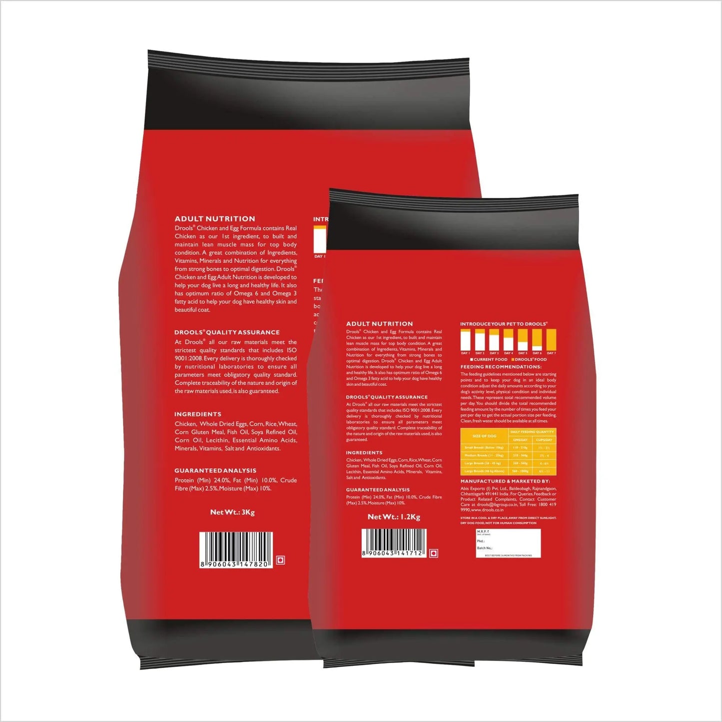 Drools Chicken and Egg Adult Dog Food, 3 kg free calcium bone Amanpetshop