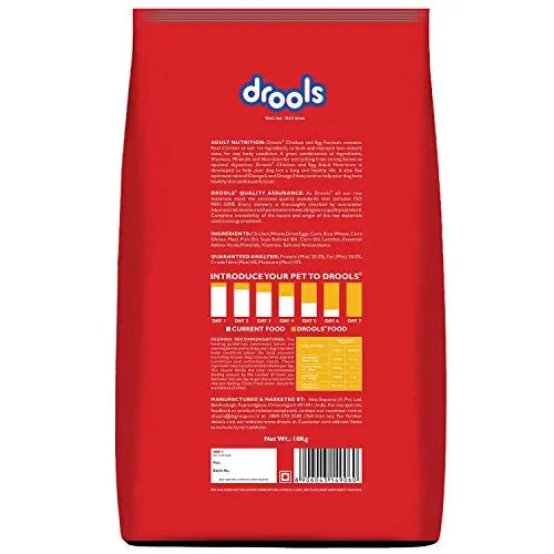 Drools Chicken and Egg Adult Dry Dog Food, 10kg (+2kg Extra Free Inside) Amanpetshop