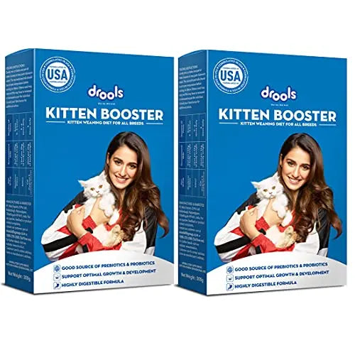 Drools Kitten Booster Kitten Weaning Diet for All Breeds 300 Gram (Pack of 2) Amanpetshop