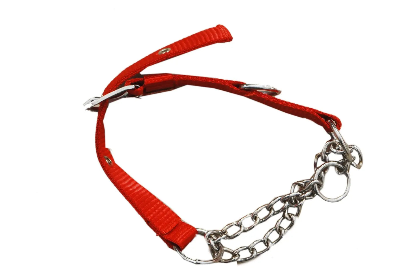 Jacky Treats Dog Choke Pet Nylon Half Chain Collar for Large Breeds Half Choker Stainless Steel Dogs Collars 1 Piece Size -Large (Color May Vary) Amanpetshop-