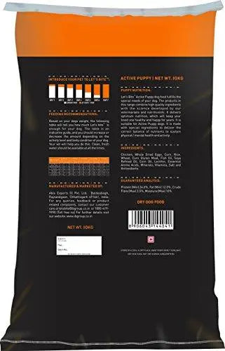 Let's Bite Active Puppy Dog Food, 10kg (2kg Extra Free Inside) Amanpetshop