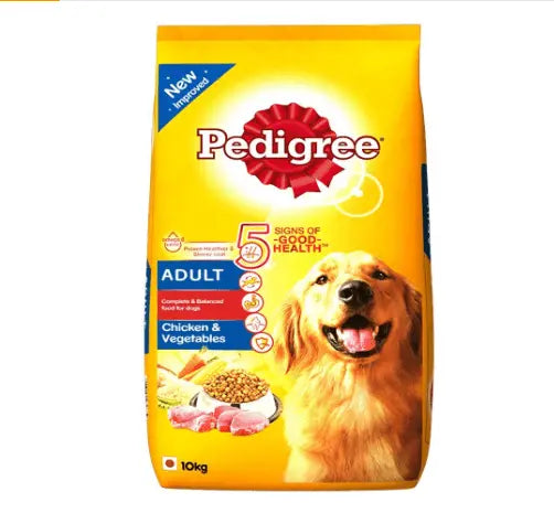 Pedigree Dry Dog Food Chicken Vegetables for Adult Dogs 10 kg