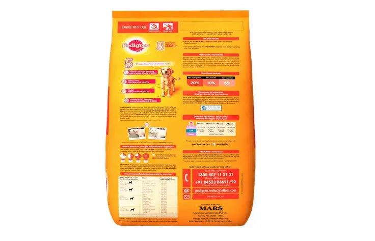 Pedigree Dry Dog Food, Meat & Vegetables for Adult Dogs 20 kg Amanpetshop-
