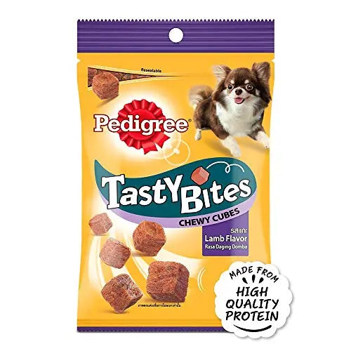 Pedigree Tasty Bites Chewy Cubes, Lamb Flavour- 12 pouches (12x50g) Pedigree