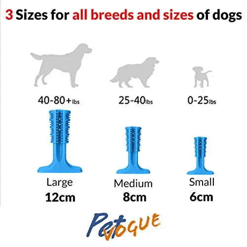 PetVogue Dog Toothbrush Stick Bristly Brushing Stick Dog Teeth Cleaning Treats Chew Toys Bite Resistant Puppy Effective Dental Care Doggy Natural Rubber Massager for Small & Medium Dogs Pets- Small PetVogue