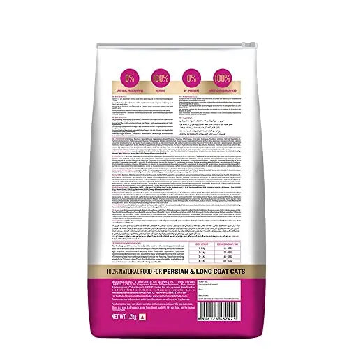 Signature Grain Zero Persian and Long Coat Cat Dry Food - 1.2 kg - Ocean Fish, Sardine and Mackeral | Omega 3 & Omega 6, Fatty Acids Formula Grain Zero