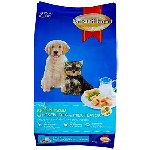 Smart Heart Puppy Dog Food Dry Chicken Egg and Milk, 8 kg Amanpetshop