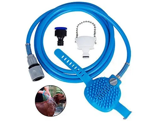 Tonsiki Pet Bathing Tool Shower Sprayer for Dog Combines Bathe, Shampoo Massage with 8 Foot Hose and 2 Hose Adapters Tonsiki
