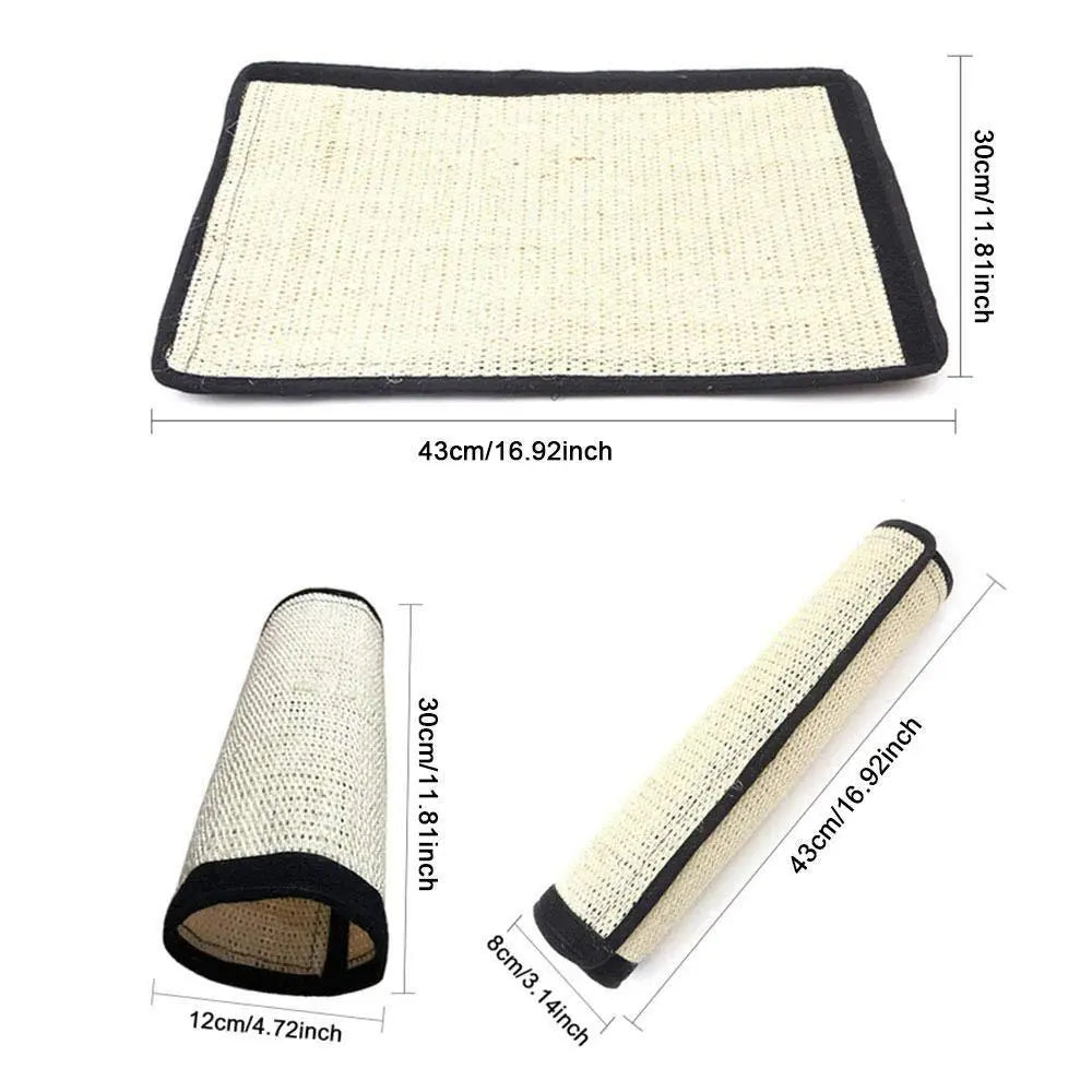 Yeldou 2Pcs Cat Scratching Mat,Natural Sisal Sofa Shield Pet Furniture Cover Washable and Durable,Adhesive Pet Scratch Guard for Sofa Wall Mattress Car Seat Protect Yeldou