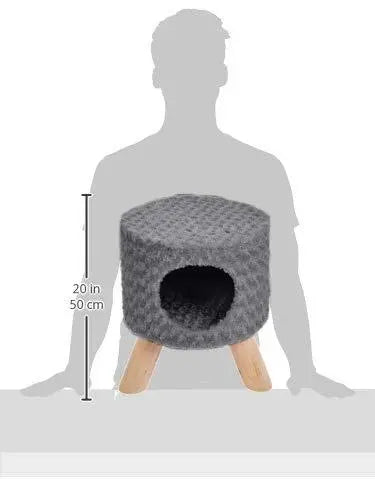 adidog Cat Condo Ottoman, Dark Grey Amanpetshop