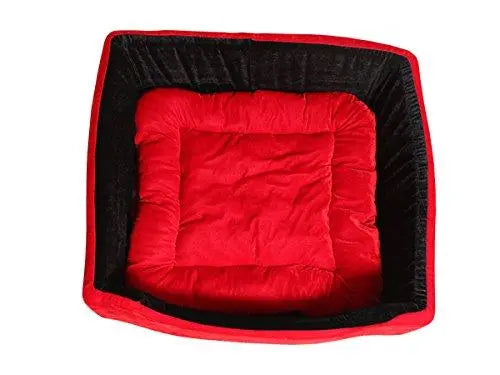 adidog Products Super Soft Dual (Rectangular) Colour Round Dog/Cat Velvet Bed (Small) Amanpetshop-