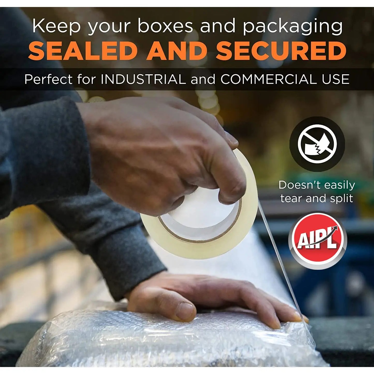 AIPL Clear Packing Tape - 72MM x 50 Meter, Heavy Duty Pakaging Tape, Cello Tape Thicker Clear AIPL