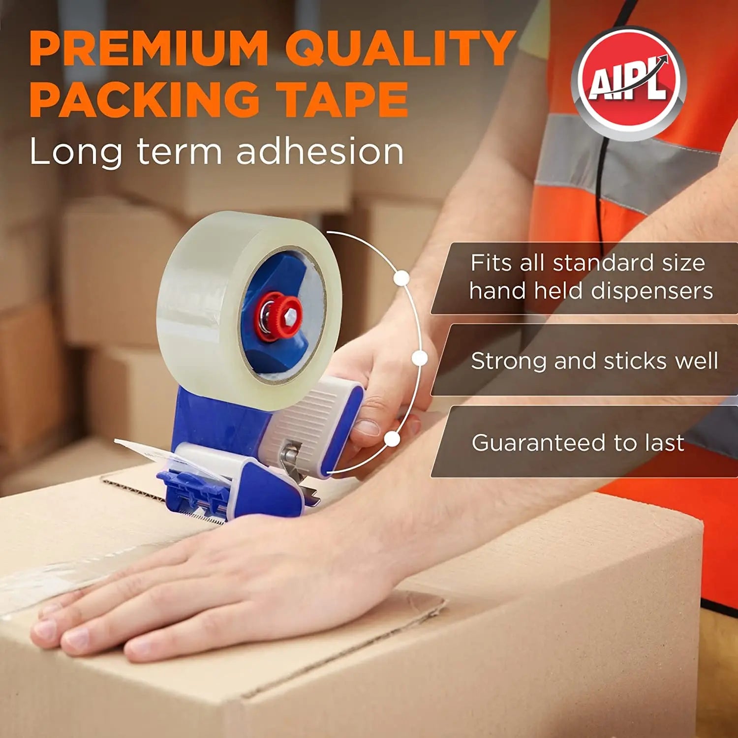 AIPL Clear Packing Tape - 72MM x 50 Meter, Heavy Duty Pakaging Tape, Cello Tape Thicker Clear AIPL