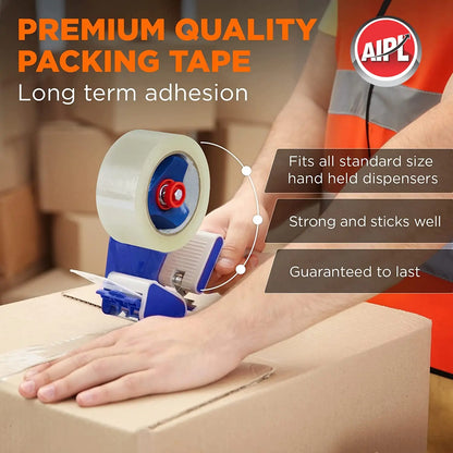 AIPL Clear Packing Tape - 72MM x 50 Meter, Heavy Duty Pakaging Tape, Cello Tape Thicker Clear AIPL