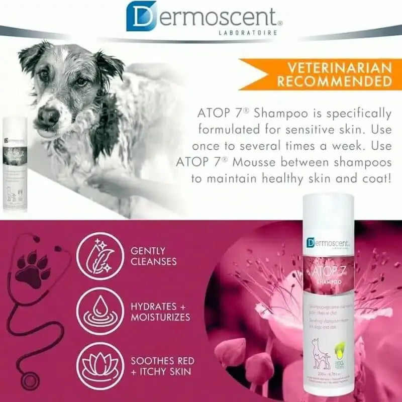 ATOP 7 Shampoo - Soothing Cream Shampoo for Dogs & Cats - 200ml PETMATE YOUR PAW PARTNER