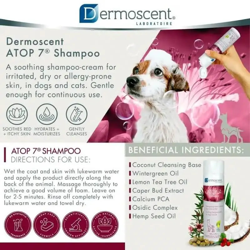 ATOP 7 Shampoo - Soothing Cream Shampoo for Dogs & Cats - 200ml PETMATE YOUR PAW PARTNER