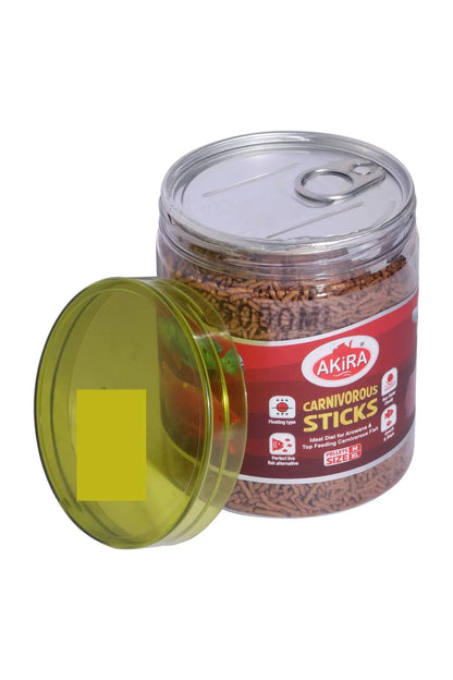 Akira Carnivorous Sticks - 500ML,Protein: 45% (Ideal Diet for AROWANA & TOP Feeding Carnivorous Fish) AKIRA