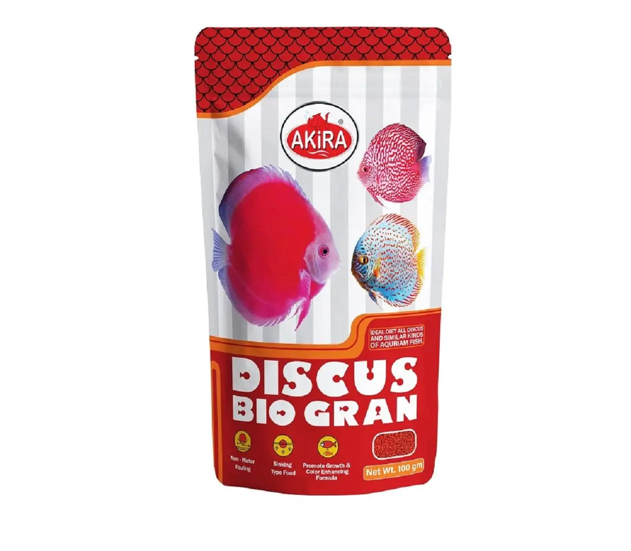 Akira Discus BIO-Gran 100gm. Pouch,Protein 48%(for Discus Fish) AKIRA