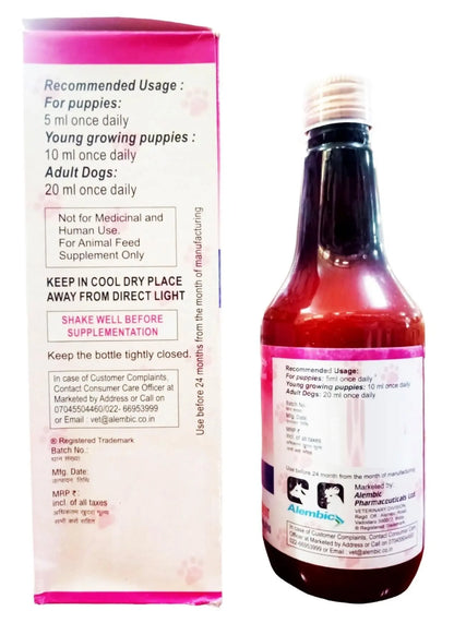Alembic ASCAL Vitamin Mineral (300 ml) & SHARKOFERROL PET Malt Based Vitamins Iron & Calcium for Cat,Dogs & Puppies (200 g) Pet Health Supplements Generic