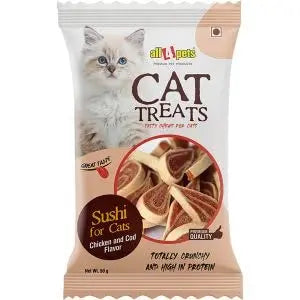 All4pets Cat Treats Sushi Chicken Cod Flavour-50gm Each All4pets