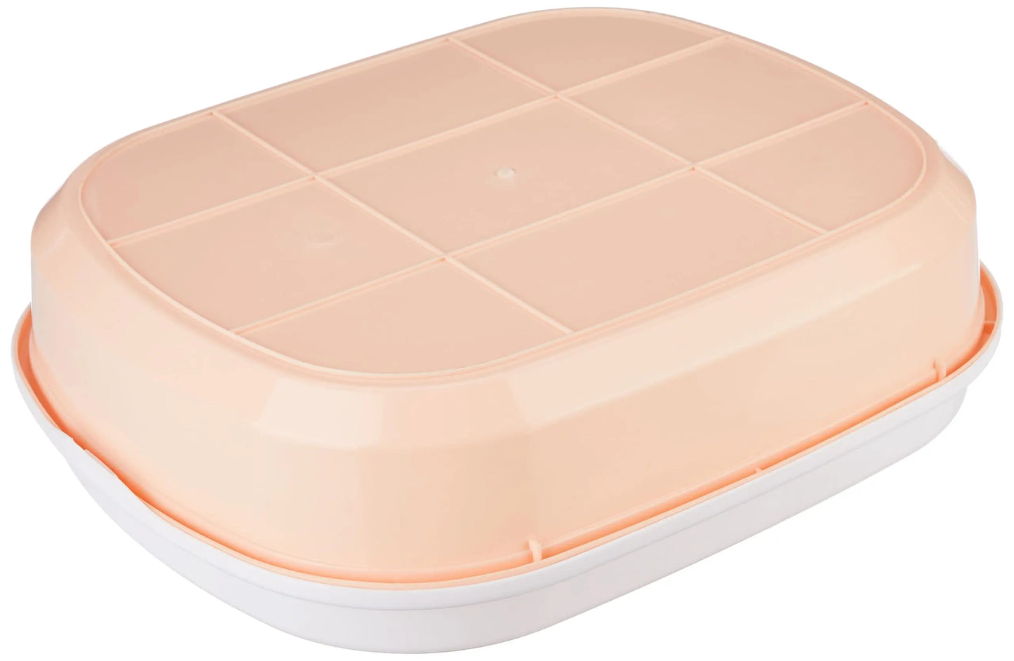 Amazon Basics Cat Litter Box Tray with Free Scooper | Semi Closed Design and Durable Quality | Suitable for All Adult Cats & Kittens, Pink amazon basics