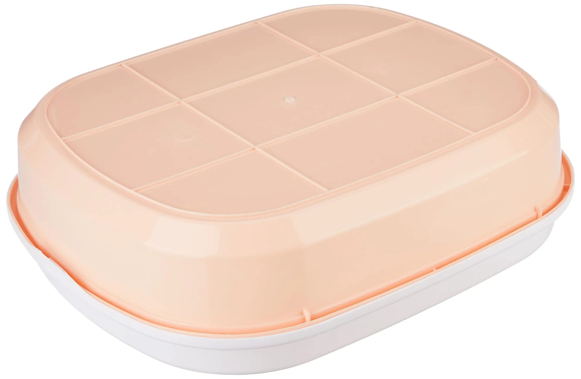 Amazon Basics Cat Litter Box Tray with Free Scooper | Semi Closed Design and Durable Quality | Suitable for All Adult Cats & Kittens, Pink amazon basics