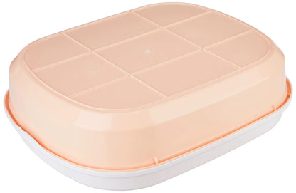 Amazon Basics Cat Litter Box Tray with Free Scooper | Semi Closed Design and Durable Quality | Suitable for All Adult Cats & Kittens, Pink amazon basics