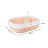 Amazon Basics Cat Litter Box Tray with Free Scooper | Semi Closed Design and Durable Quality | Suitable for All Adult Cats & Kittens, Pink amazon basics