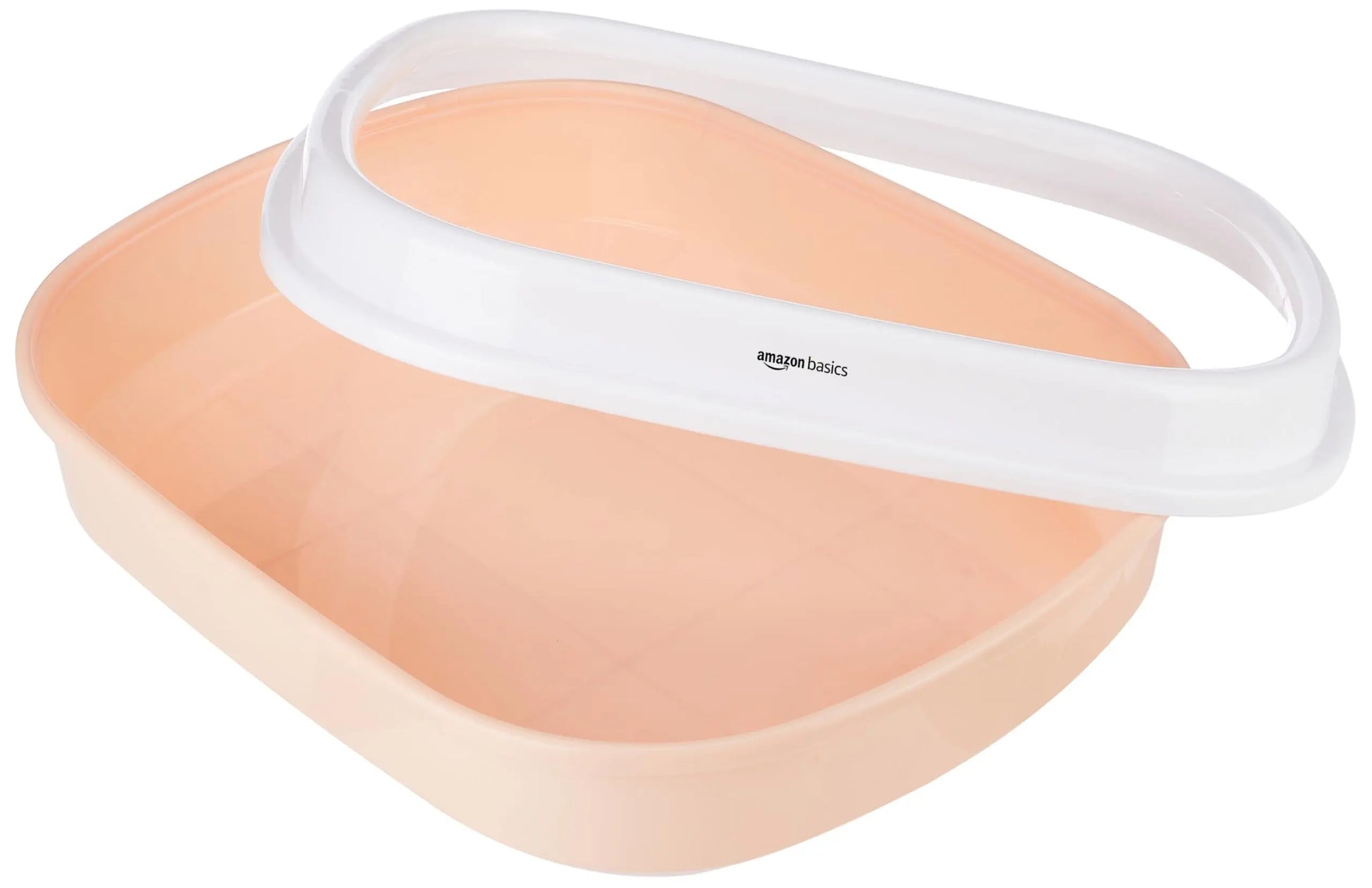 Amazon Basics Cat Litter Box Tray with Free Scooper | Semi Closed Design and Durable Quality | Suitable for All Adult Cats & Kittens, Pink amazon basics