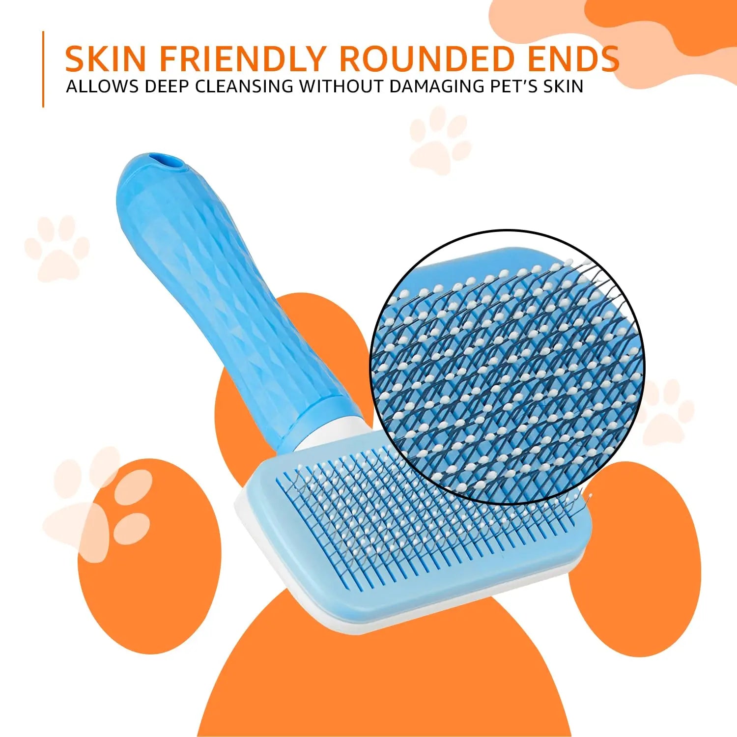 Amazon Basics Self Cleaning Slicker Pet Grooming Brush | Pet Cleaning Tool Suitable for All Pets | Rectangular Shape amazon basics