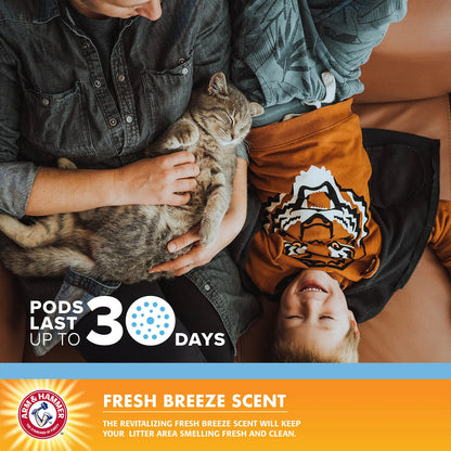 Arm & Hammer 2 Cat Litter Box Deodorizer, Fresh Breeze Scent, 30 Day Odor Control, 2 Pods ARM & HAMMER