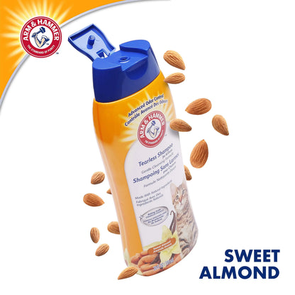 Arm & Hammer Tearless Kitten Natural Cat Shampoo for Odor Control with Baking Soda, 20 Fl Oz Gentle Cleansing Kitten Shampoo in Sweet Almond Scent (Pack of 1) ARM & HAMMER