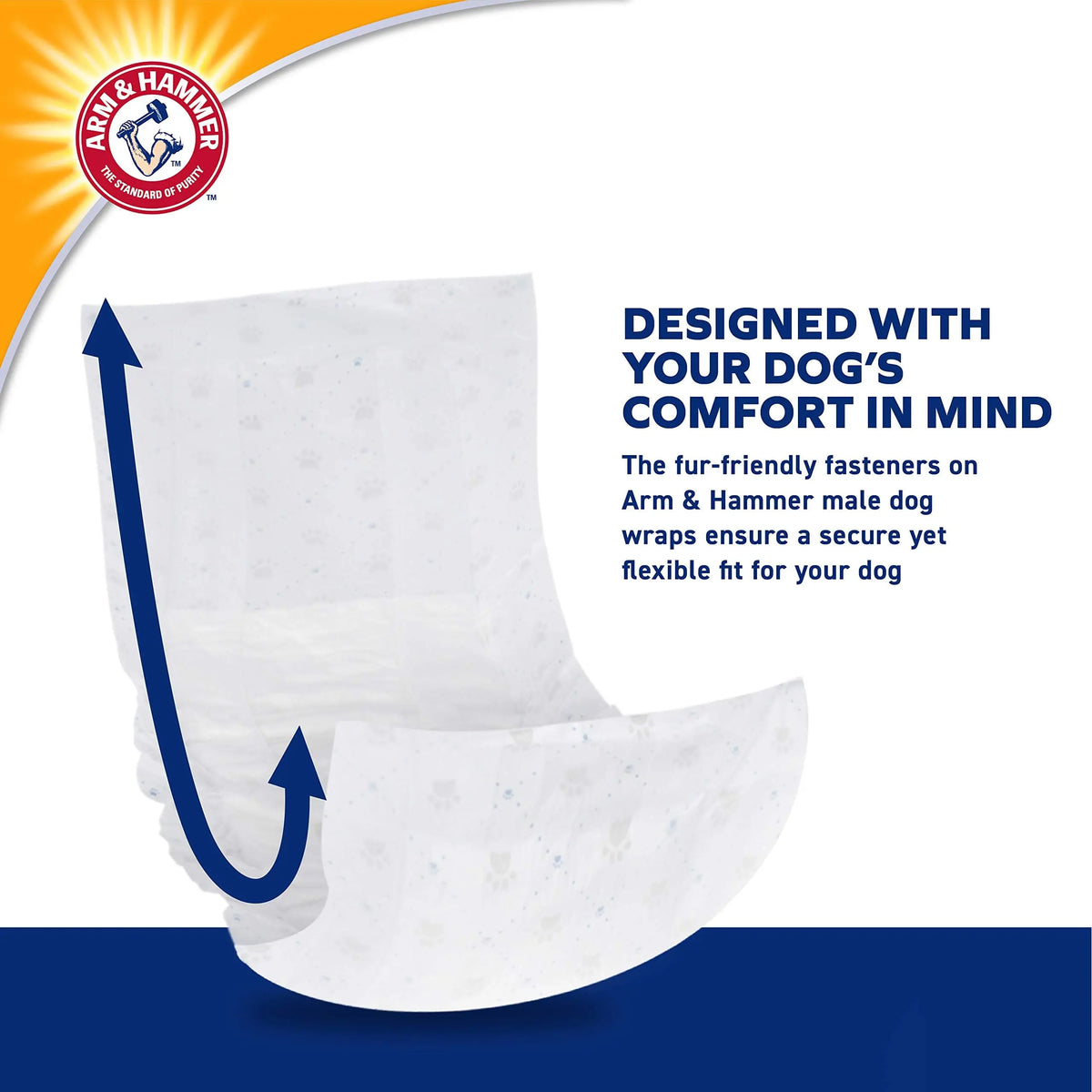 Arm & Hammer for Pets Male Dog Wraps, Size Small, 12 Count | Ultra-Absorbent, Adjustable Male Dog Diapers with Leak-Proof Protection and Wetness Indicator | Baking Soda for Odor Control ARM & HAMMER
