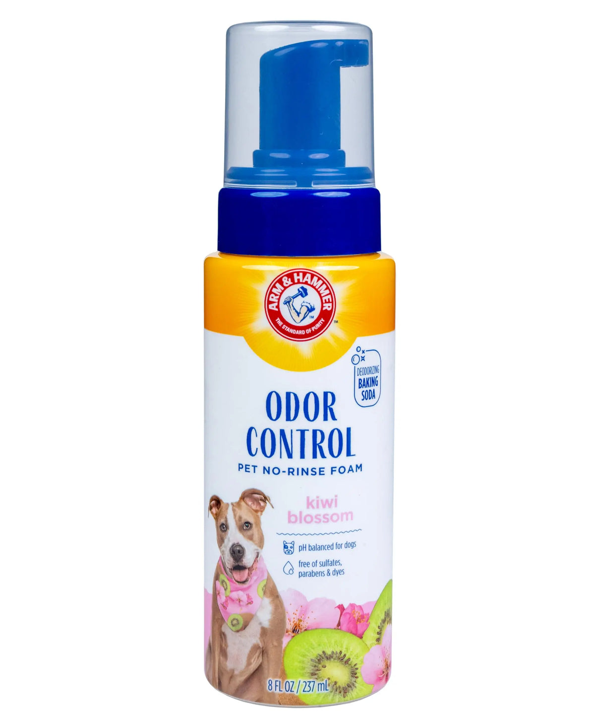 Arm & Hammer for Pets Odor Control Pet No-Rinse Foam with Baking Soda, Kiwi Blossom Scent, 8oz; Best Odor Eliminating Foam for Dogs and Puppies; Arm and Hammer Baking Soda Waterless Dog Deodorizer ARM & HAMMER