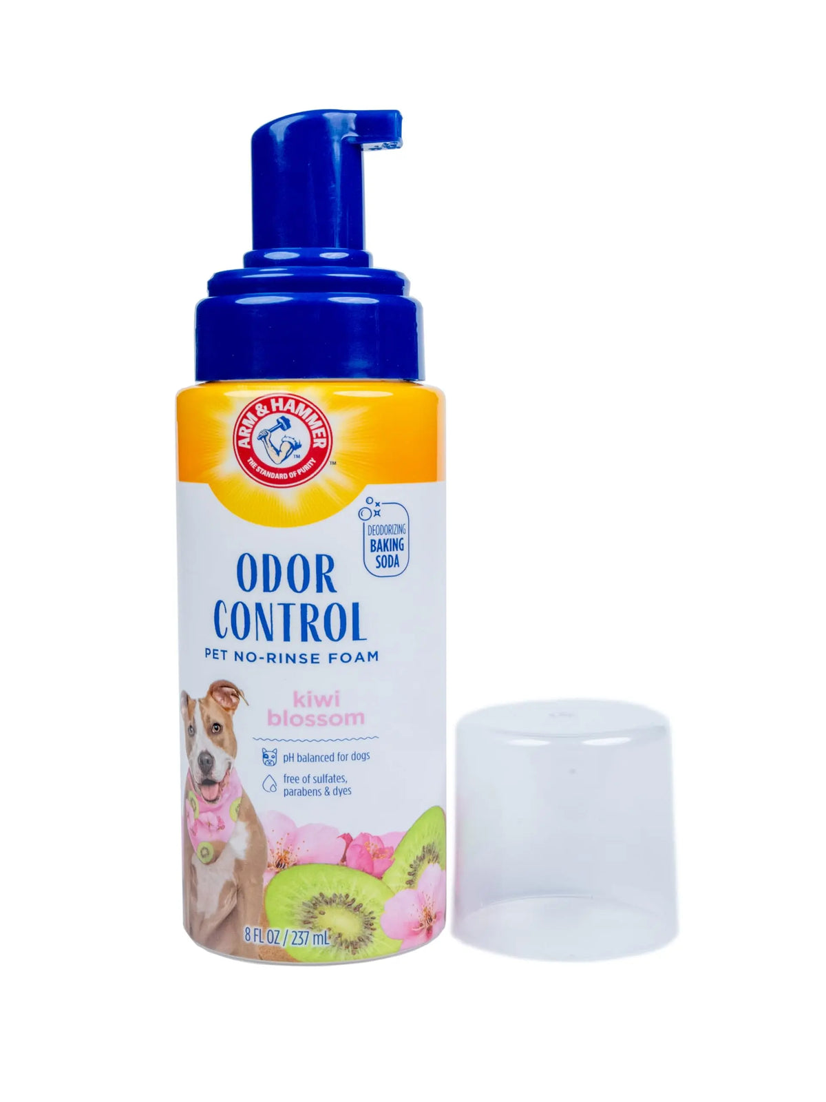 Arm & Hammer for Pets Odor Control Pet No-Rinse Foam with Baking Soda, Kiwi Blossom Scent, 8oz; Best Odor Eliminating Foam for Dogs and Puppies; Arm and Hammer Baking Soda Waterless Dog Deodorizer ARM & HAMMER