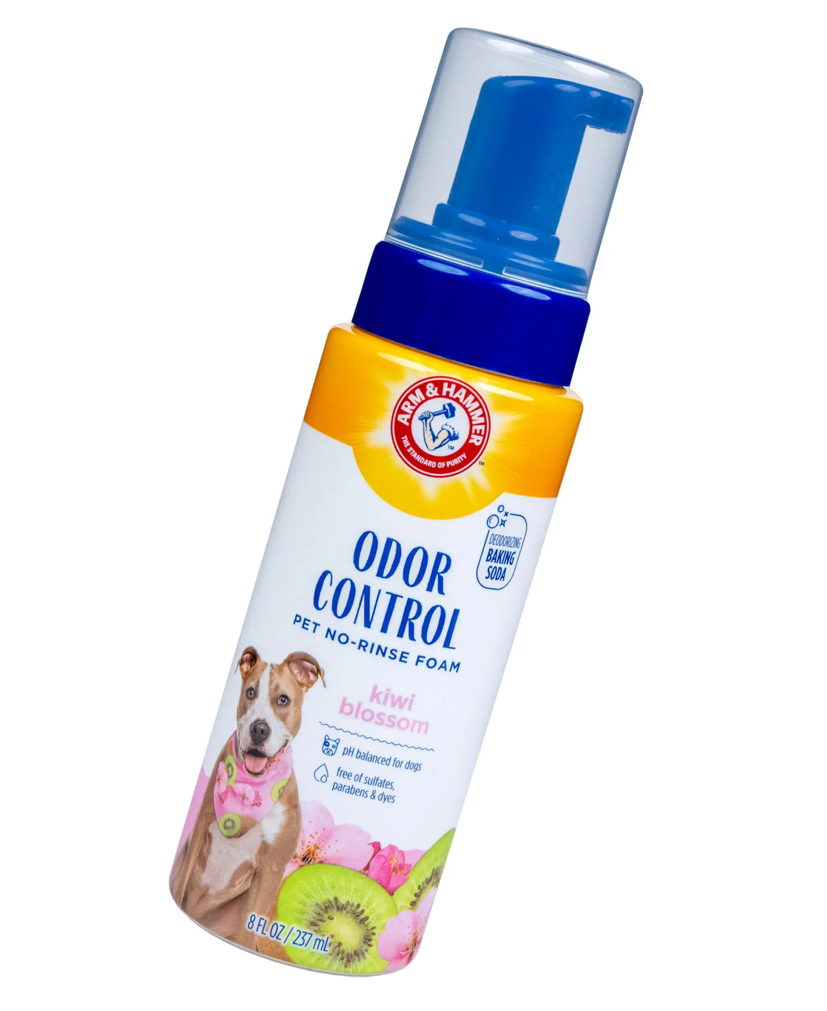 Arm & Hammer for Pets Odor Control Pet No-Rinse Foam with Baking Soda, Kiwi Blossom Scent, 8oz; Best Odor Eliminating Foam for Dogs and Puppies; Arm and Hammer Baking Soda Waterless Dog Deodorizer ARM & HAMMER