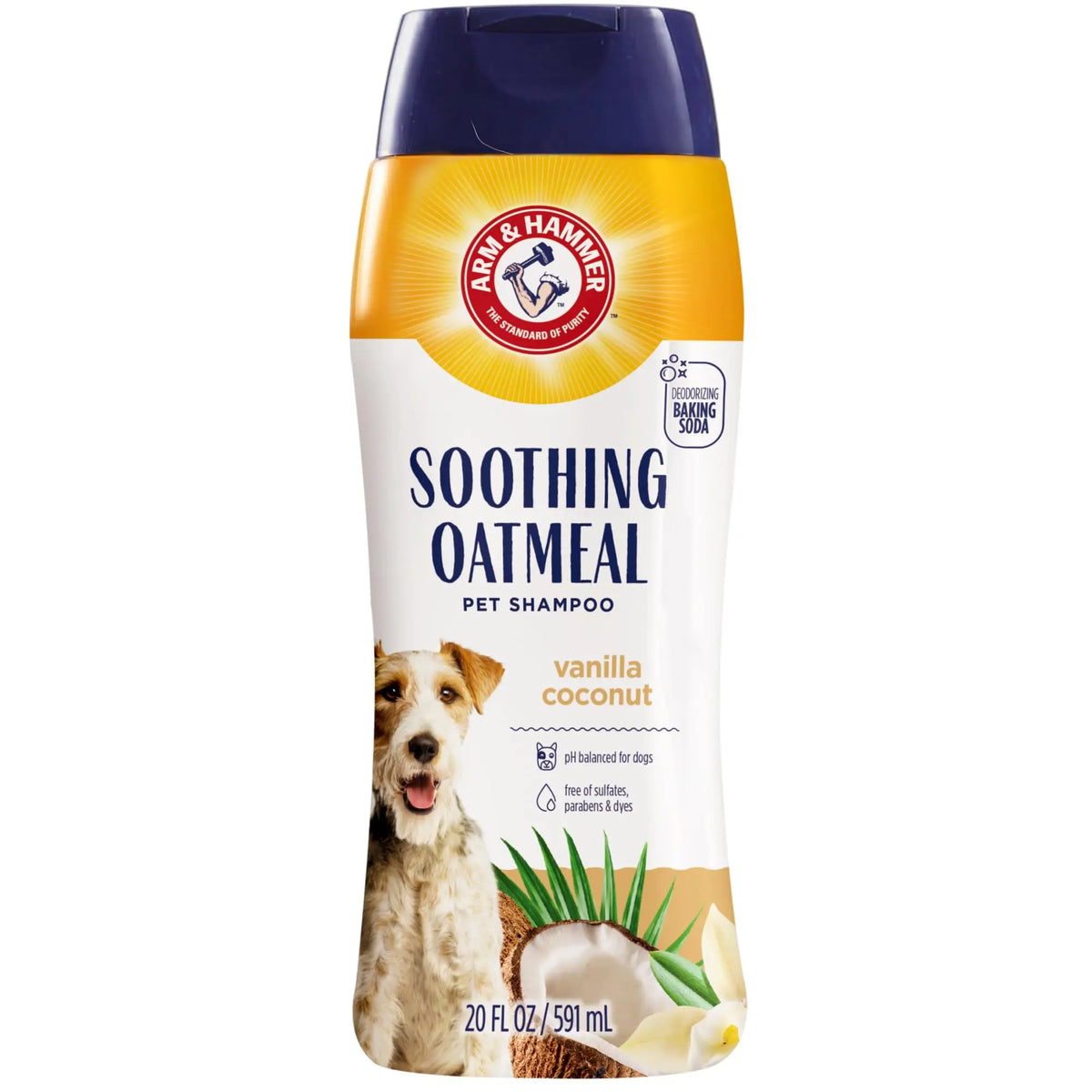 Arm & Hammer for Pets Soothing Oatmeal Pet Shampoo | Nourishing and Moisturizing Dog Shampoo with Gentle Cleansing Formula | Vanilla Coconut Scent, 20 oz Bottle Shampoo for Pets ARM & HAMMER
