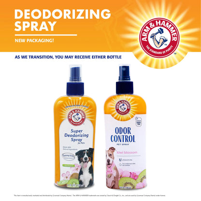 Arm & Hammer for Pets Super Deodorizing Spray for Dogs | Best Odor Eliminating Spray for All Dogs & Puppies | Fresh Kiwi Blossom Scent That Smells Great, 8 Ounces ARM & HAMMER