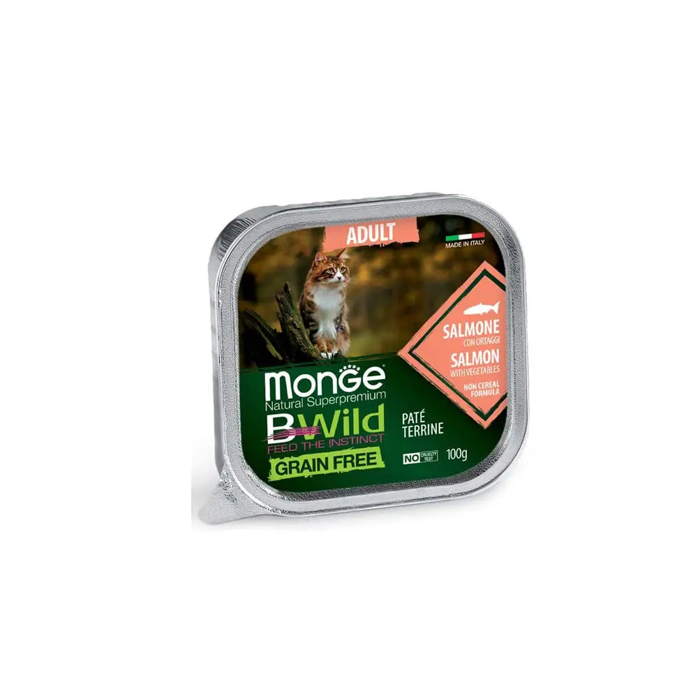 B-Wild Grain Free Pate Adult Salmon with Vegetables for Cats-100gm(Pack of 5) All4pets